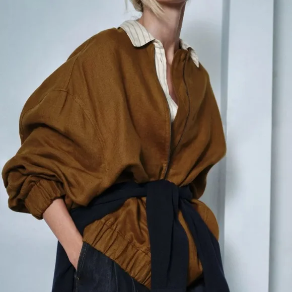 Zara Oversized linen Jacket - Picture 8 of 10